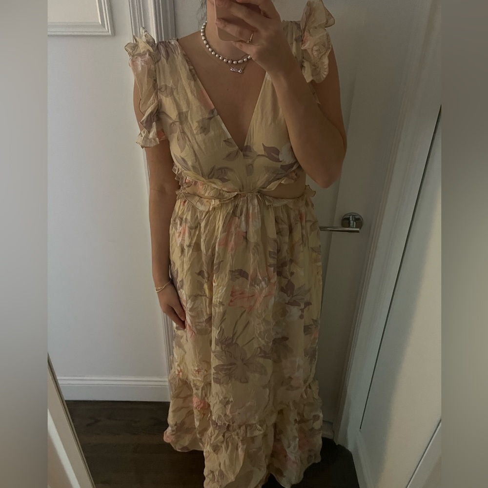 H&M Floral Cut Out Maxi Dress - SIZE M